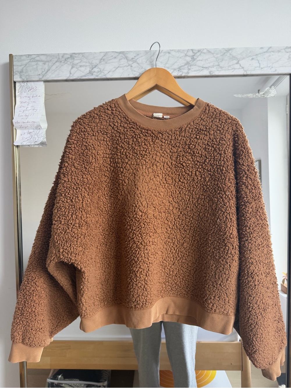 GAP Cozy Sherpa Pullover Sweater - Brown size L